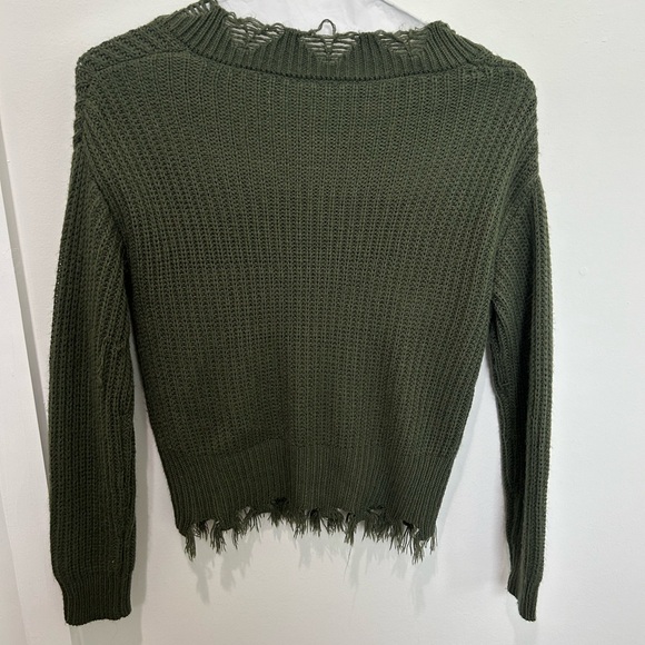 Belle Du Jour Green V-Neck Sweater Size XS - Picture 2 of 2